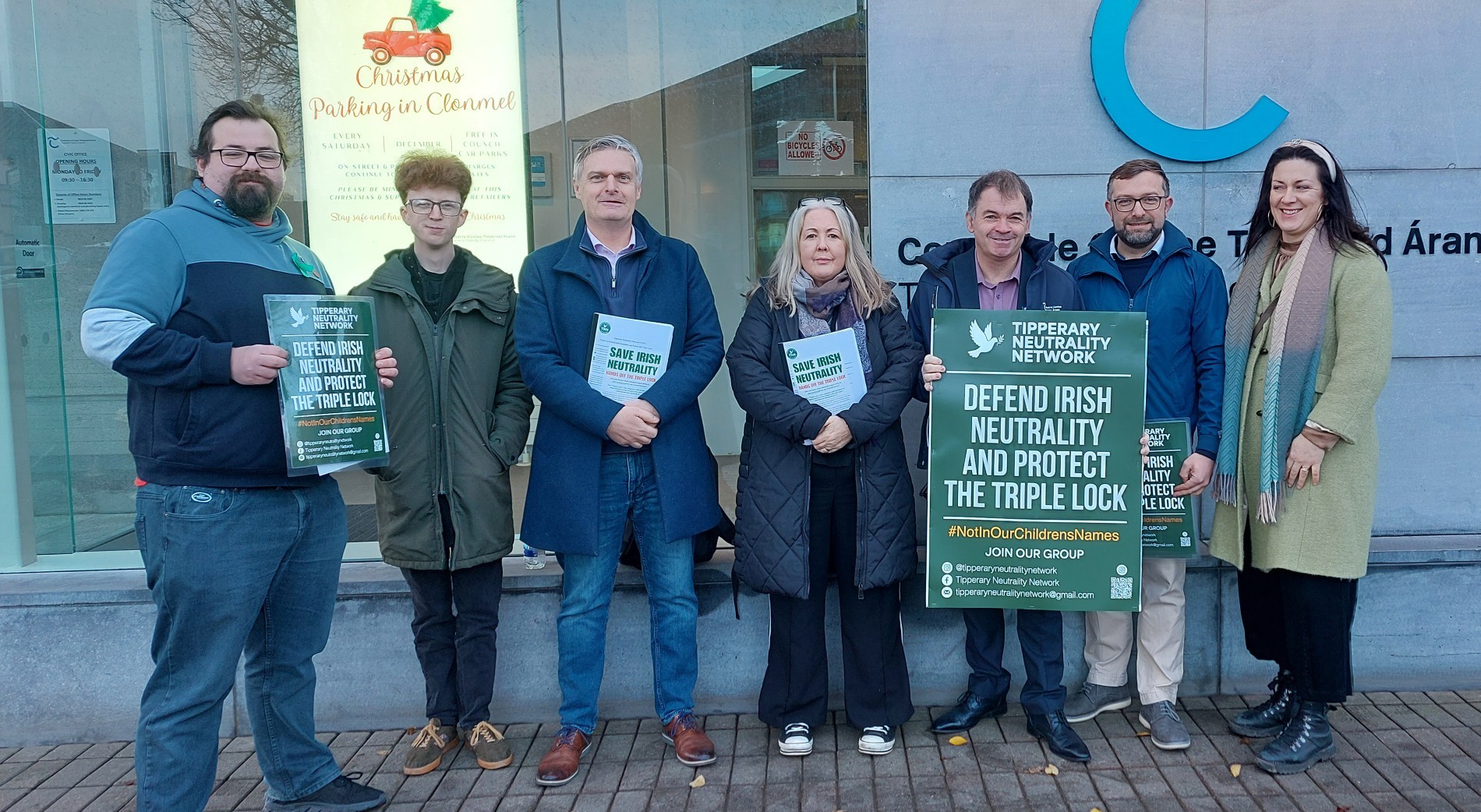 TNN activists and supporting councillors outside Tipperary County Council on the day of the vote